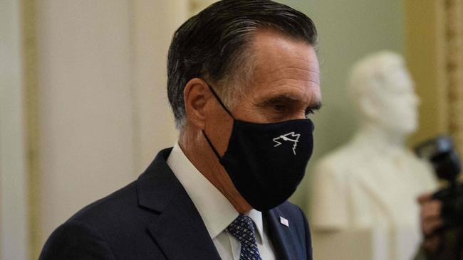 US Republican Senator Mitt Romney has said he would support moving forward to replace Justice Ruth Bader Ginsburg on the Supreme Court before the presidential election. Picture: AFP.