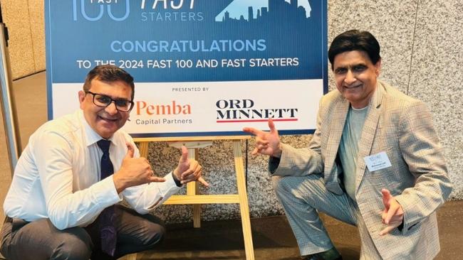 Cocoon SDA Care’s executive director operations, Pranay Kumar, left, and co-founder Muhammad Latif at an Australian Financial Review event in 2024. Picture: Facebook