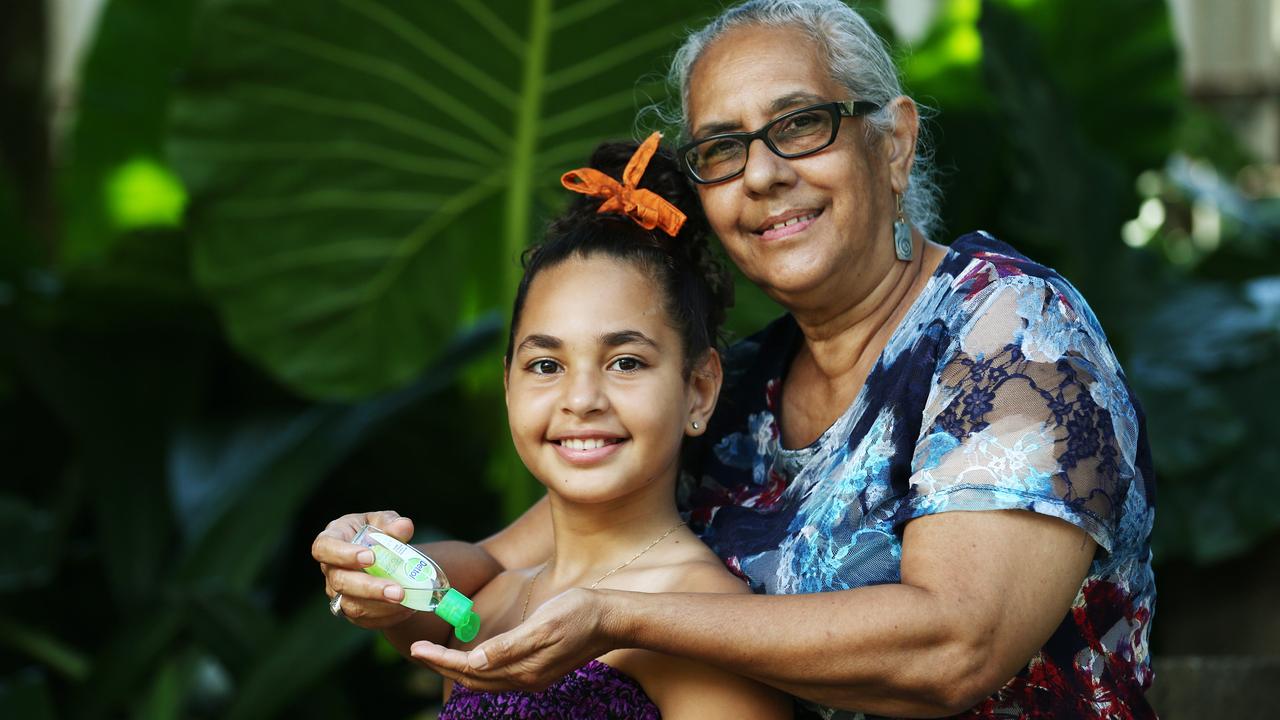 Indigenous health worker Nerelle Nicol, pictured with her granddaughter Muara Anu, 9. Picture: Brendan Radke