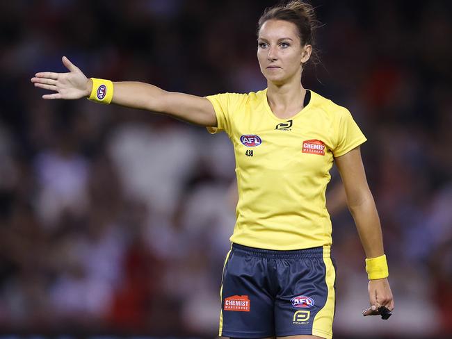 Umpire Eleni Glouftsis has made the Forbes 30 Under 20 list. Picture: Michael Klein