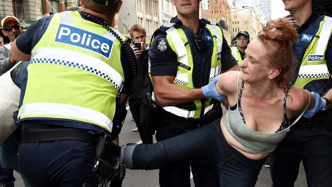 She was then arrested. Picture: Nicole Garmston