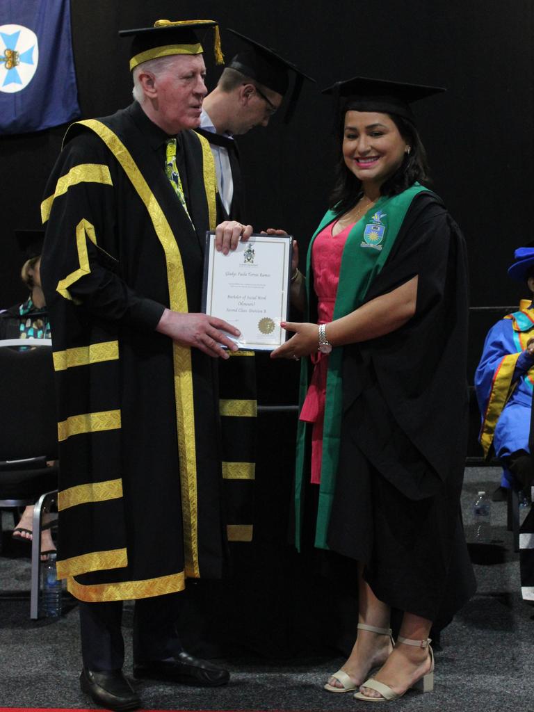 Gladys Ramos graduated with a Bachelor of Social Work (Honours) at the CQUniversity graduation ceremony in Bundaberg on December 14, 2023.