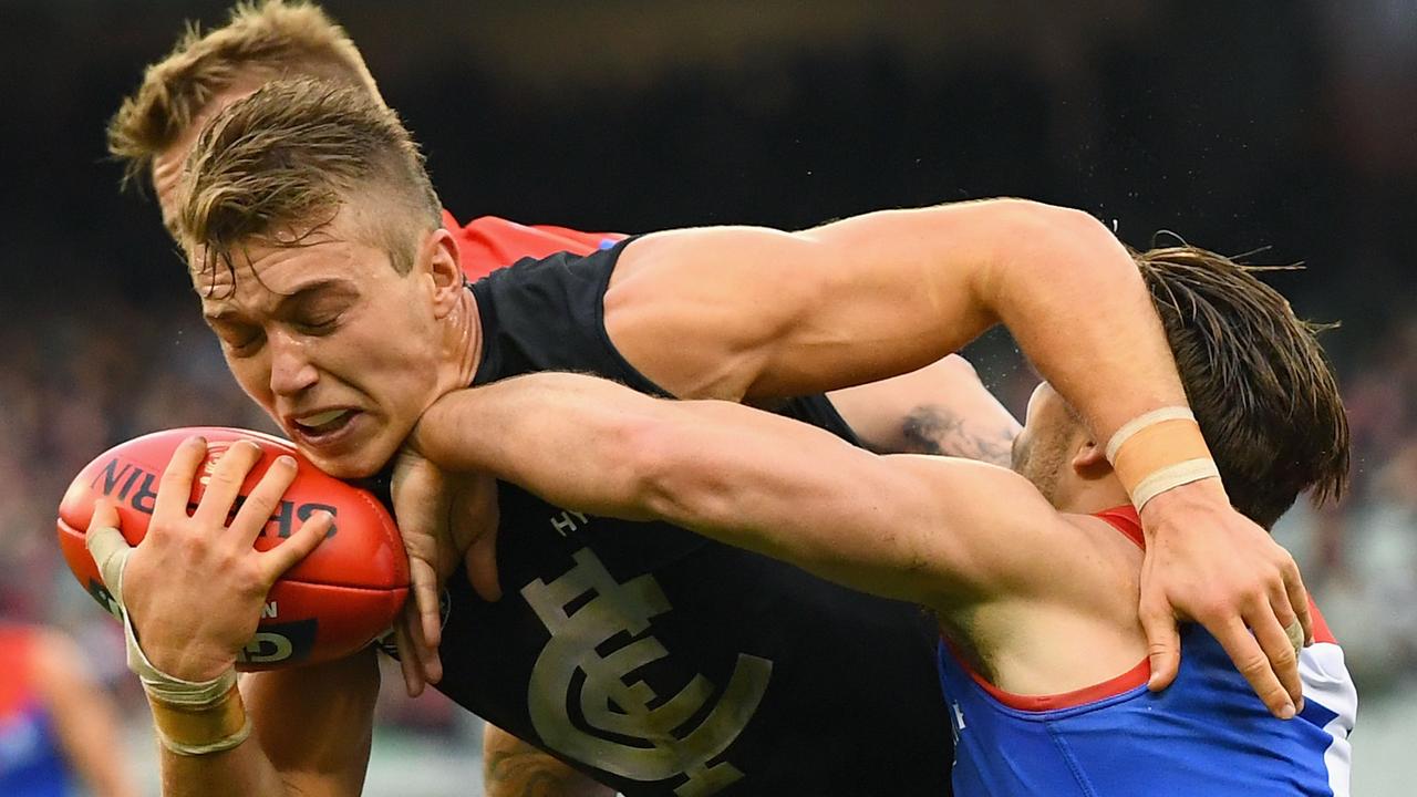 Patrick Cripps has confirmed his reputation as a contested ball king. Photo: Quinn Rooney/Getty Images