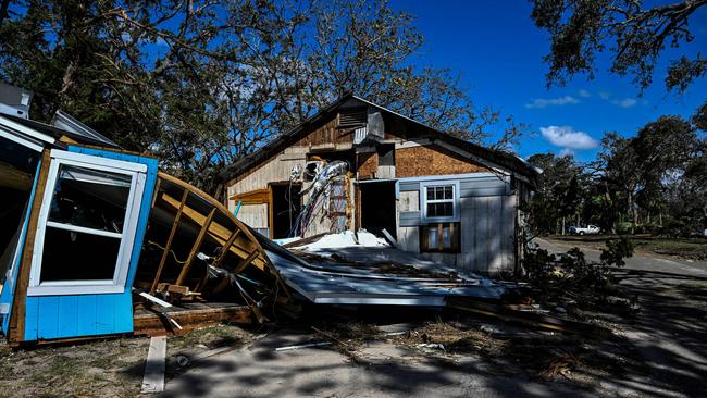 A damaged home is seen after Hurricane Helene made landfall in Steinhatchee, Florida. Picture: AFP