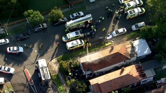 The house at Loftus St and Evaline St, Campsie, caught alight about 5pm Picture 7 NEWS