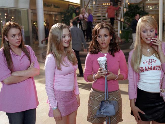 Amanda Seyfried, second from left, got her big break in Mean Girls alongside Lindsay Lohan, Lacey Chabert and Rachel McAdams. Picture: Supplied