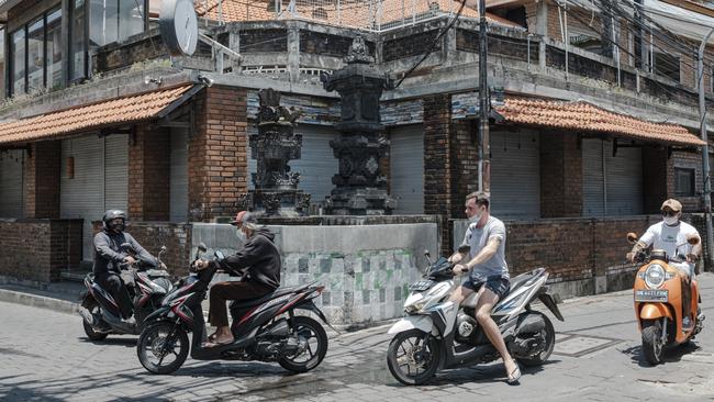 A shuttered restaurant in Kuta on Thursday. Picture: Anggara Mahendra