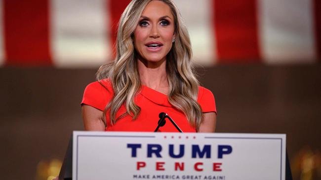 Lara Trump speaking at the Republican National Convention last year. Picture: Nicholas Kamm/AFP