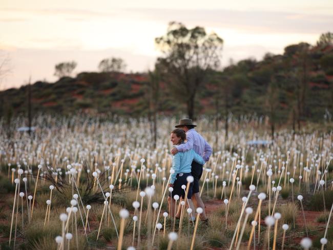 The amount of optical fibre used in the exhibition would cover the distance between Sydney and Wagga Wagga. Picture: Mark Pickthall