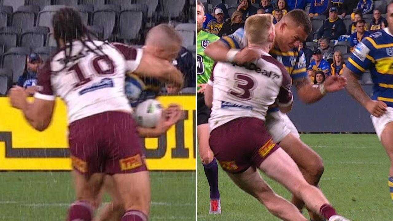 Marty Taupau and Kane Evans will be sweating on the match review committee after being sin-binned for high shots on Friday night.