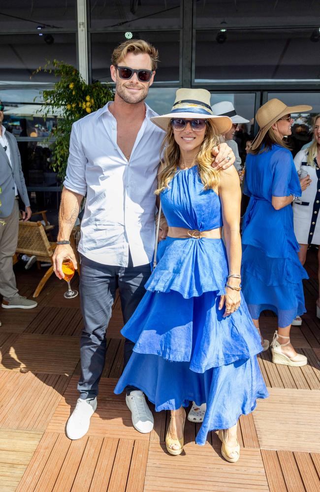 Chris Hemsworth and Elsa Pataky at the Magic Millions showjumping and polo. Picture by Luke Marsden.