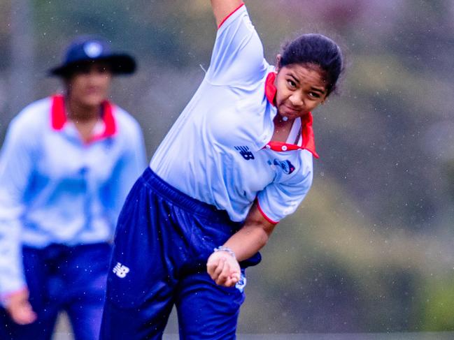 Lakshmi Rajadurai took three wickets against South Australia. Picture: Linda Higginson / Cricket Australia