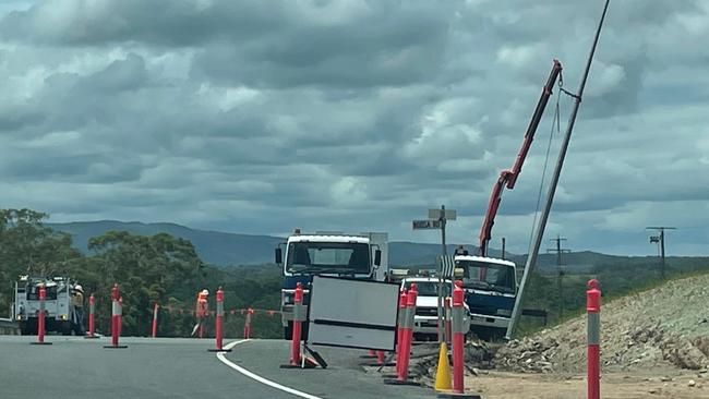Emergency services at the scene of a road side incident in which a man in his 40s suffered an electric shock.