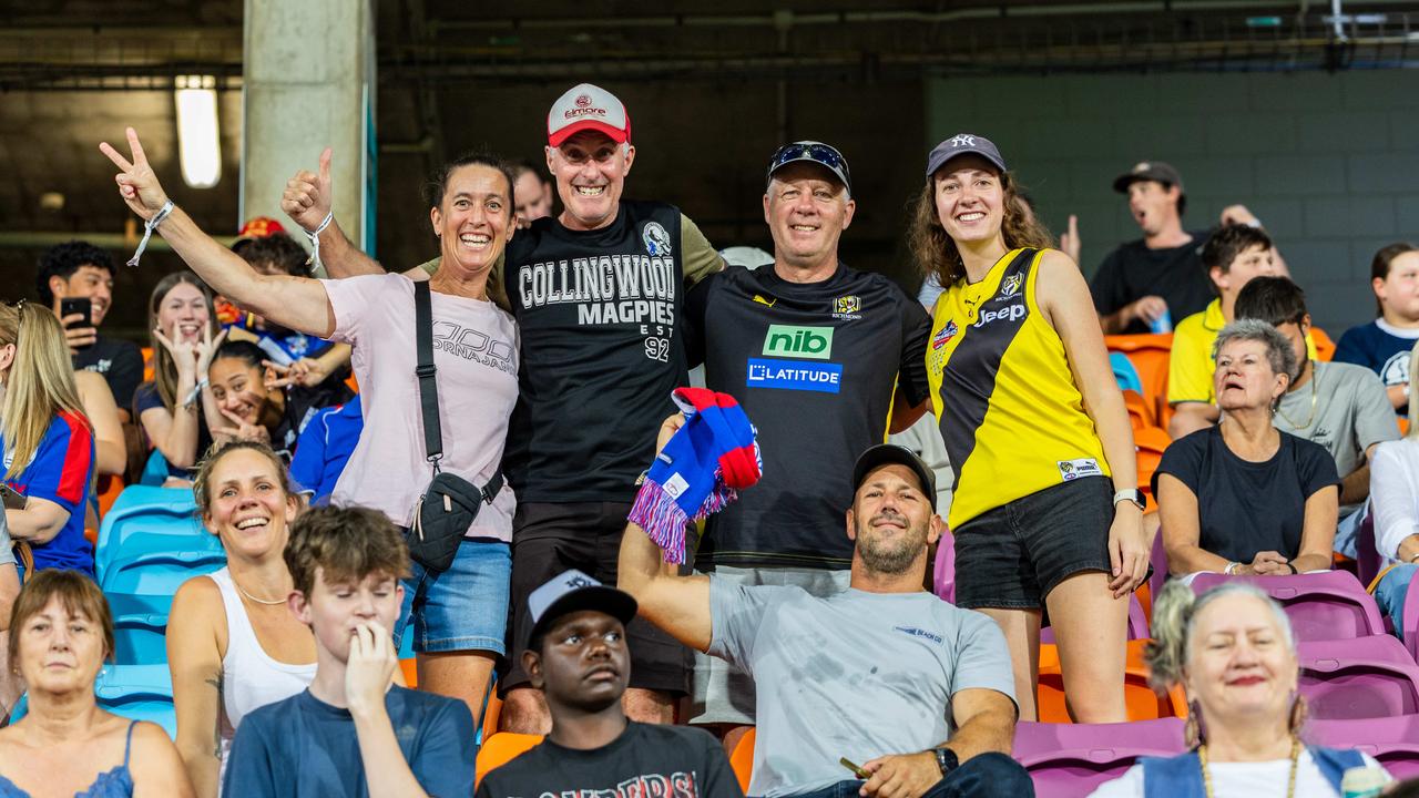 Fans at the Gold Coast Suns v Western Bulldogs 2025 AFL match at TIO Stadium. Picture: Pema Tamang Pakhrin