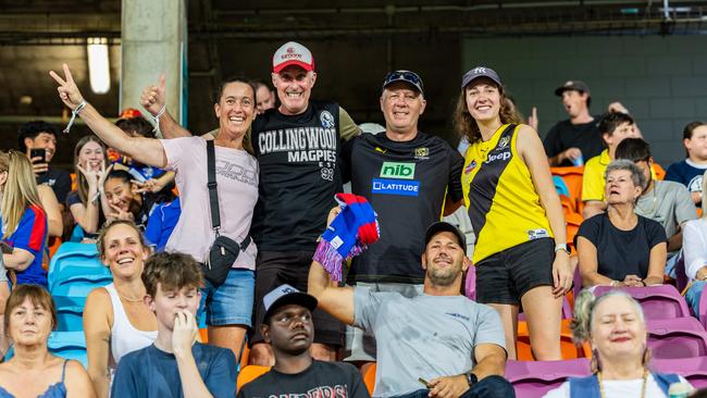 Fans at the Gold Coast Suns v Western Bulldogs 2025 AFL match at TIO Stadium. Picture: Pema Tamang Pakhrin