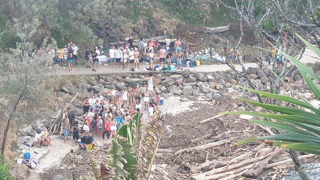 Revellers at Froggies Beach on Christmas Day. Picture: Jim Jackson.