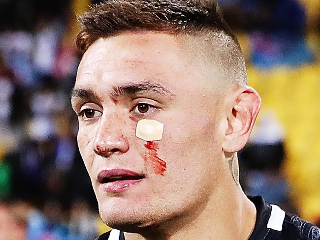 WELLINGTON, NEW ZEALAND - NOVEMBER 18: Danny Levi of the Kiwis looks on after losing the 2017 Rugby League World Cup Quarter Final match between New Zealand and Fiji at Westpac Stadium on November 18, 2017 in Wellington, New Zealand.  (Photo by Hannah Peters/Getty Images)