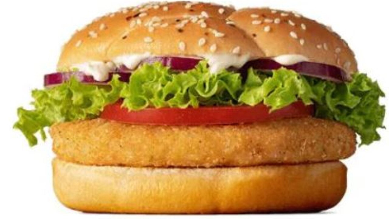 Macca’s launched its McVeggie burger last year, also cooked on the same equipment to cook chicken. Picture: McDonald’s website