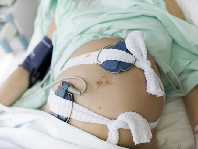 Woman during labour childbirth at the hospital