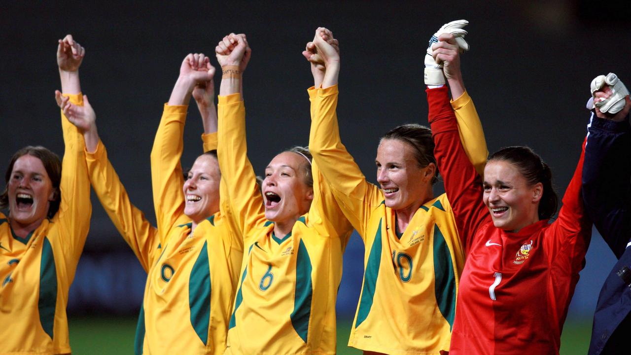 Barbieri (far right) following Australia’s clash with Japan at the AFC Women’s Asian Cup semi-final match at Hindmarsh Stadium. Photo: News Limited