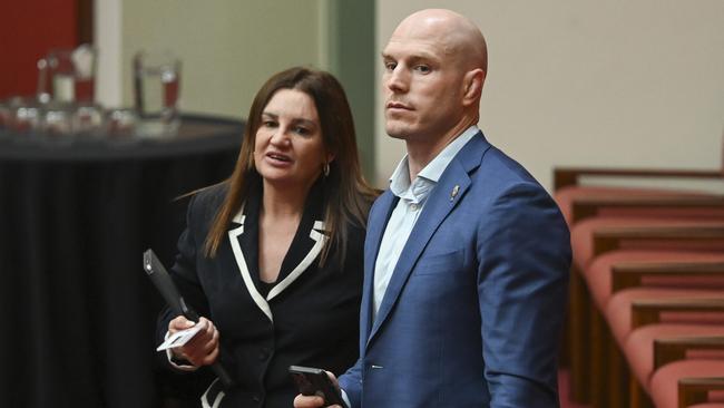 Senator Jacqui Lambie and Senator David Pocock during Question Time in the Senate at Parliament House in Canberra. Picture: Martin Ollman/NCA NewsWire