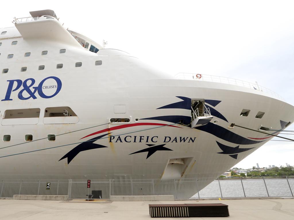 The Pacific Dawn was to have been the first ship to leave Brisbane’s new Luggage Point terminal but the cruise was cancelled and now the ship is being retired. Picture: Richard Gosling