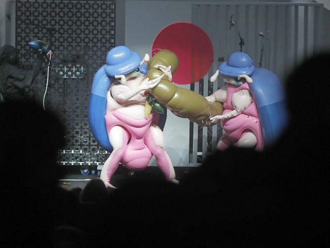 A performance by Japanese artist Saeborg at Dark Mofo's Night Mass at the Odeon Theatre. Picture: PATRICK GEE