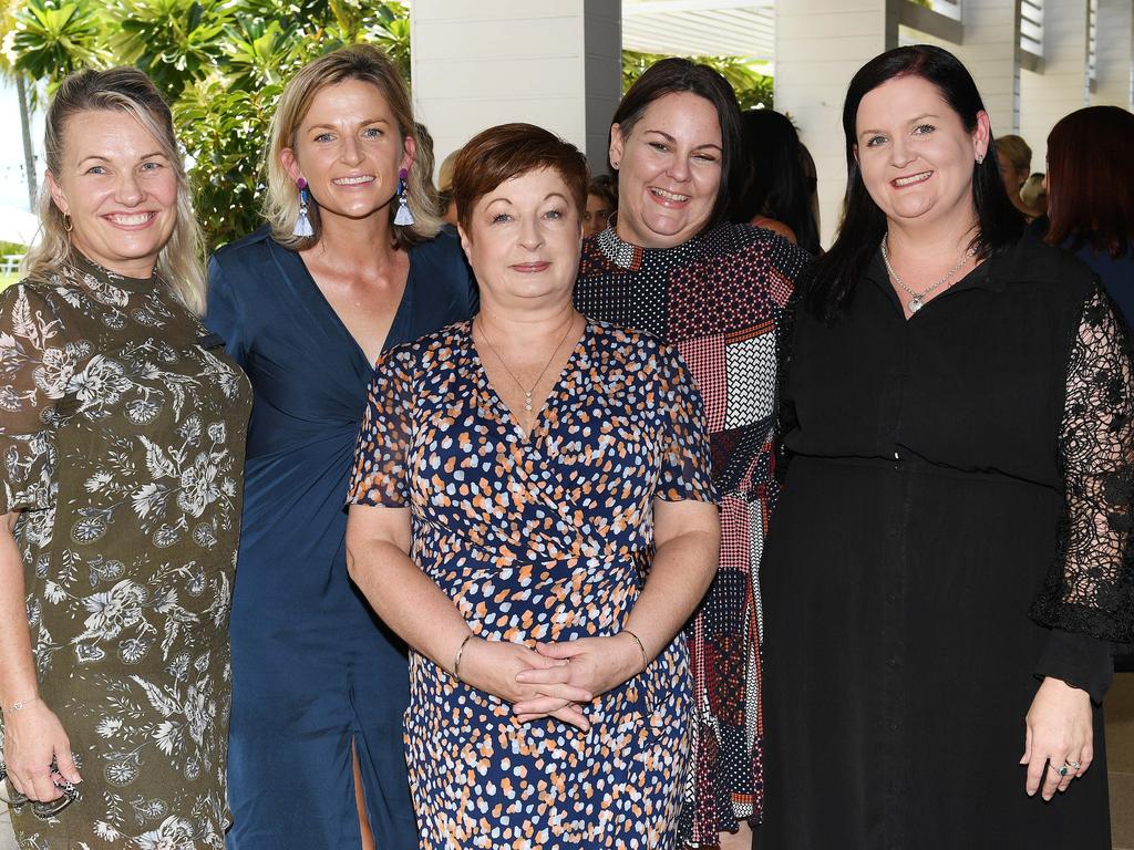 Michelle Whelan, Harriet McLennan, Jackie Seguin, Bec Assmon and Trudie Anderson at an International Women's Day Luncheon in 2023. Picture: Shae Beplate.