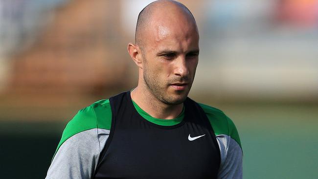 Mark Bresciano #23 during the Socceroos training session ahead of their next match in the AFC Asian Cup. Pic: Josh Woning.