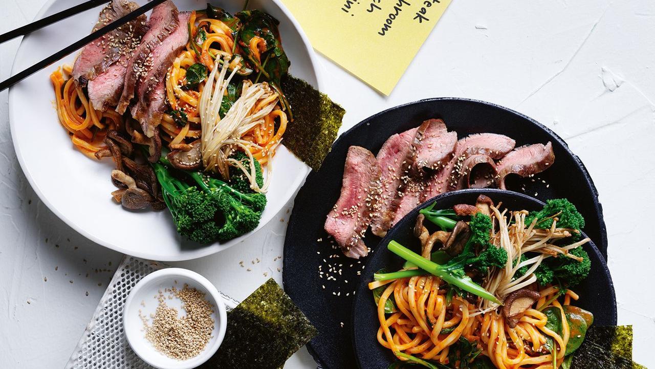 Sesame beef with udon noodles. Picture: Supplied