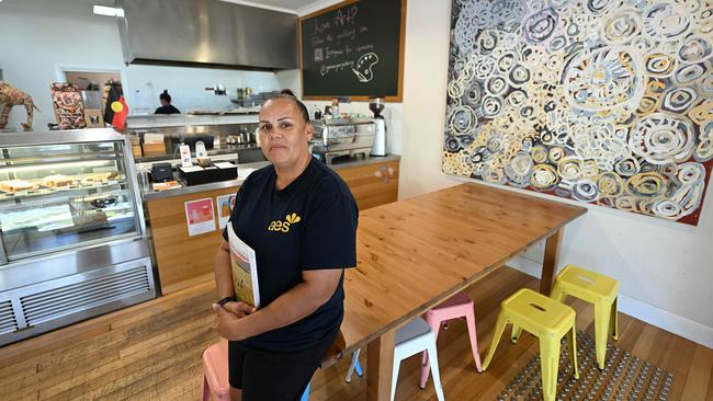 Undecided: Mel Hammond, the manager at Moree’s Aboriginal run Cafe Gali, says she needs more information on the voice. Picture: Lyndon Mechielsen/The Australian