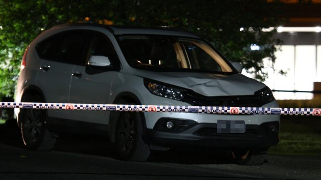 A woman and little girl are in a critical condition after they were struck by a car at Kellyville. Two other people were also injured. Picture: TVN