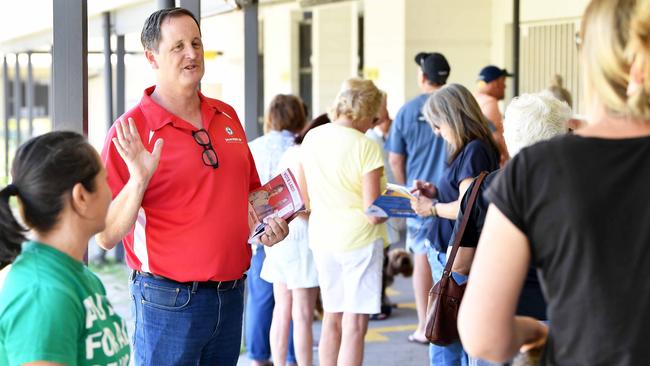 Election booth, Caloundra Cricket Club. Jason Hunt. Picture: Patrick Woods.