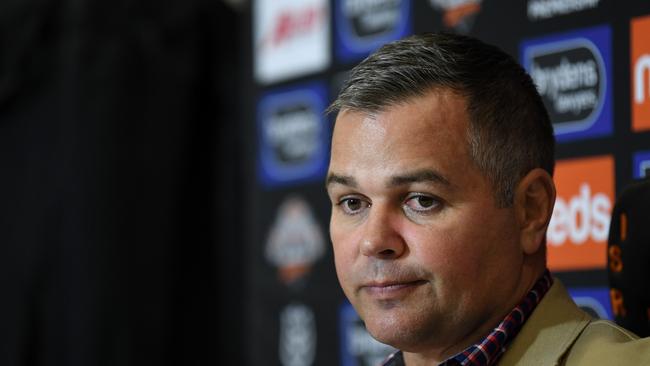 Anthony Seibold will need to win some games in order to stay on as Broncos coach in 2021. Picture: NRL Photos.