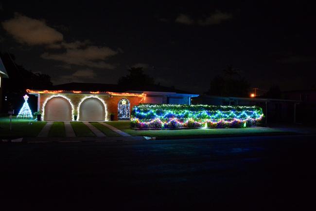 Christmas lights in Georgemilton St in West Mackay. Picture: Rae Wilson
