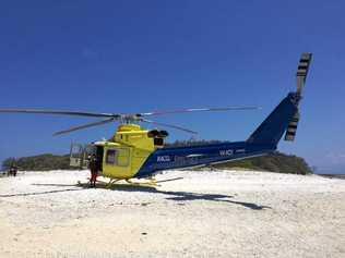 Bundaberg Lifeflight RACQ Rescue helicopter who transported a 9-year-old boy with a suspected irukanji sting on Fraser Island's western side to Hervey Bay Hospital on December 19.