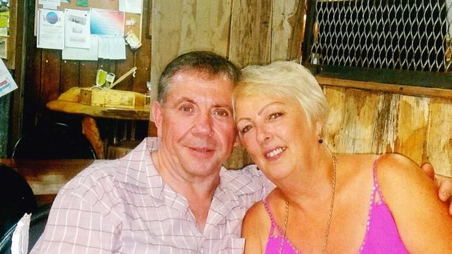 Sharon Graham (right) has been jailed for life for the murder of her ex-partner Bruce Saunders (left) after he was fed to a woodchipper in 2017. Picture: Supplied