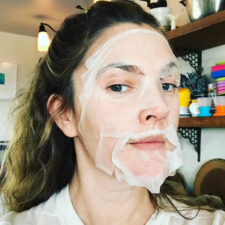 Drew Barrymore ... "First it's like this #goldenglobes #kbeauty" Picture: Instagram