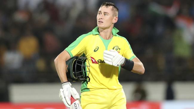 Australia's Marnus Labuschagne walks back to the pavilion during their ODI loss to India. Photo: Ajit Solanki/ AP Photo