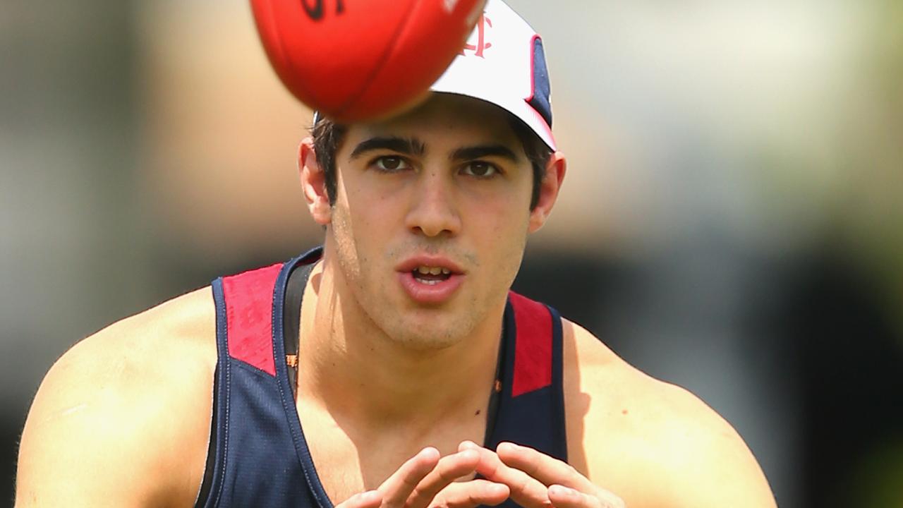 MELBOURNE, AUSTRALIA - NOVEMBER 09: Christian Petracca of the Demons marks during a Melbourne Demons AFL pre-season training session at Gosch's Paddock on November 9, 2015 in Melbourne, Australia. (Photo by Quinn Rooney/Getty Images)