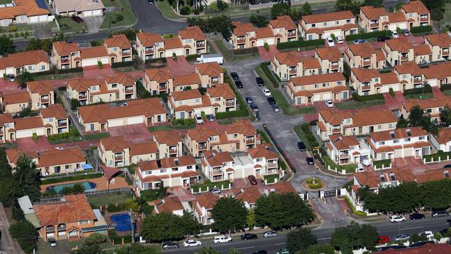 Brisbane suburbs from the air. About 200,000 new dwellings are needed for the city. Picture: Darren England