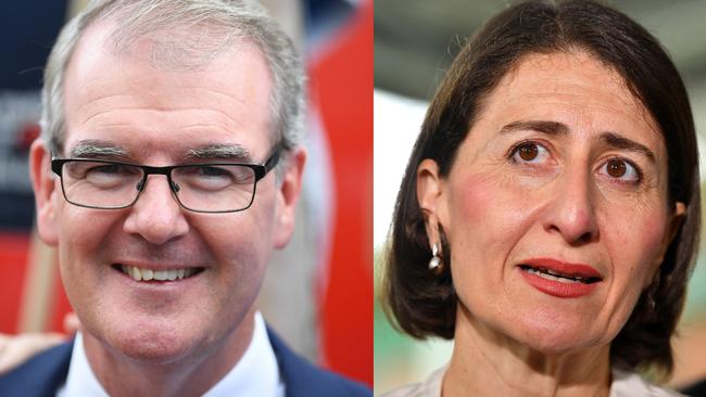 NSW Opposition Leader Michael Daley and Premier Gladys Berejiklian in a titanic battle for the state’s leadership. Picture: Lukas Coch, Dean Lewins/AAP