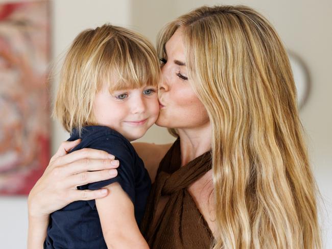 WEEKEND TELEGRAPHS SPECIAL. , PLEASE CONTACT WEEKEND PIC EDITOR JEFF DARMANIN BEFORE PUBLISHING.     ,  Matt Wright's wife Kaia and son Banjo . Picture: Charlie Bliss