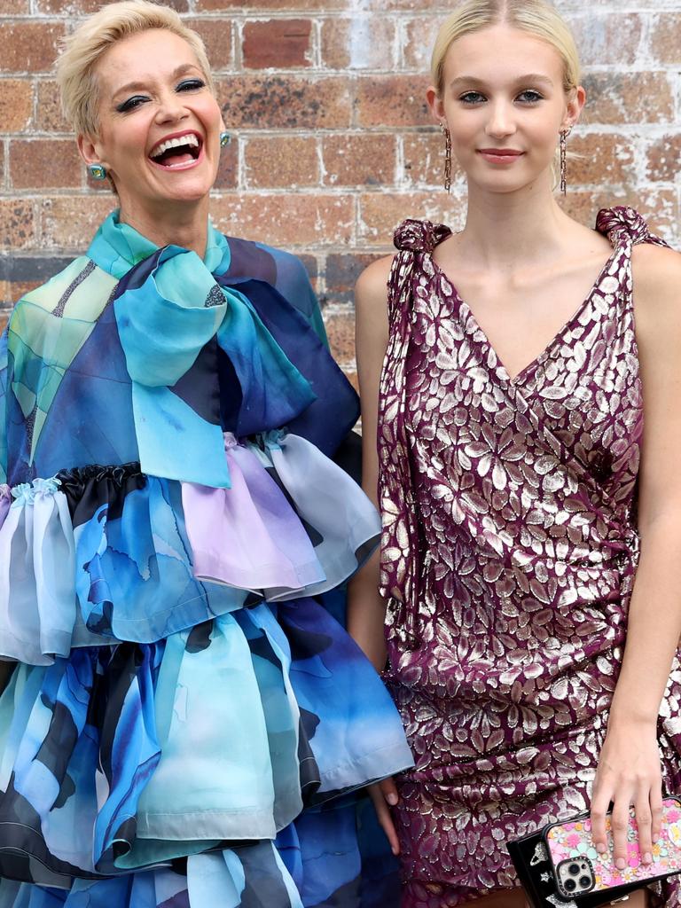 Jessica Rowe and Allegra Overton at Sydney Fashion Week. Photo by Brendon Thorne/Getty Images