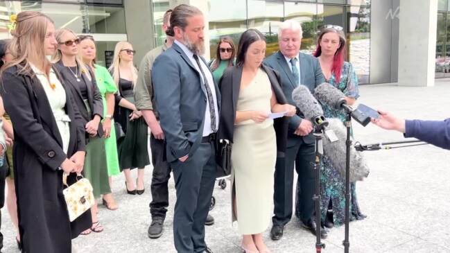 Kelly Wilkinson's sister speaks outside court after her murderer was sentenced to life