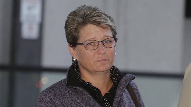 Queensland cattle farmer Wendy Brauer leaving the Brisbane Magistrates court yesterday. Picture: AAP