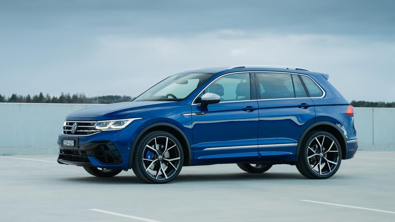 The Volkswagen Tiguan R medium-size SUV pumps out 235kW/400Nm from its turbocharged four-cylinder engine.