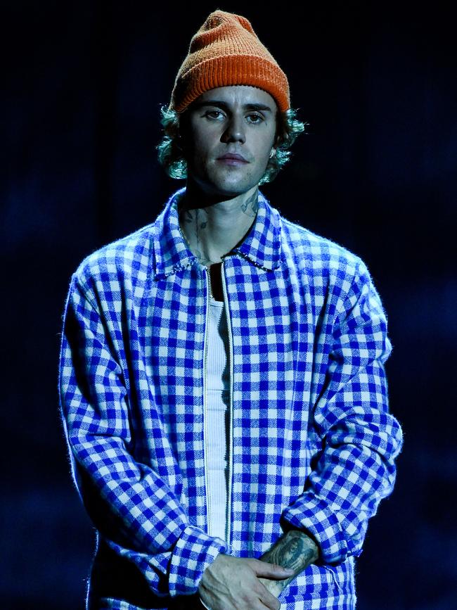 Justin Bieber at the American Music Awards. Picture: AFP