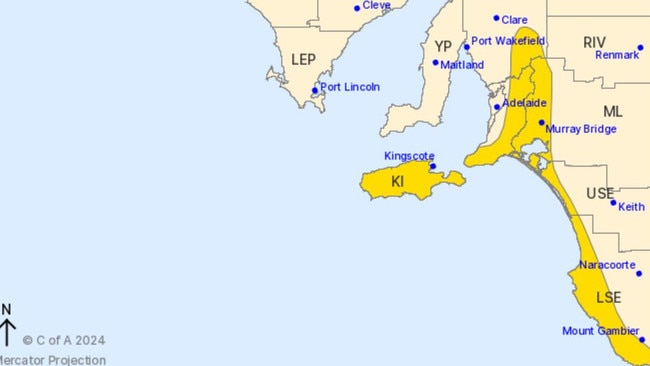 The Bureau of Meteorology has issues a severe weather warning for parts of the state. Picture: Bureau of Meteorology