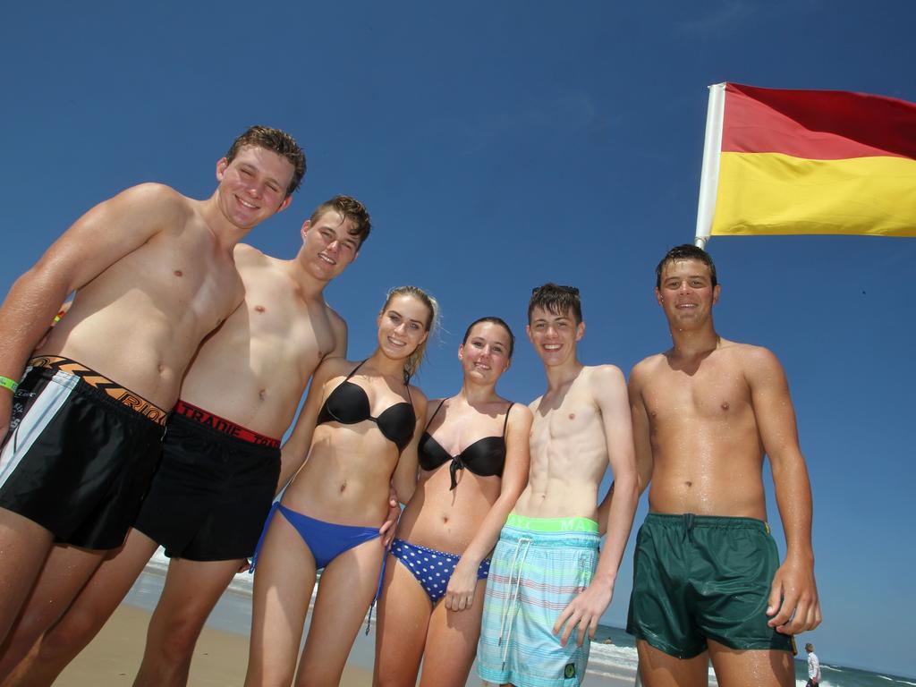 Schoolies out and about through Surfers Paradise. Picture by Scott Fletcher